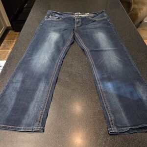 Seven7 Jeans Mens 40x32 Straight Leg Dark Wash Stretch Denim Pants